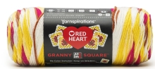 Red Heart Granny Squares - Soft White Buttercup Blush
